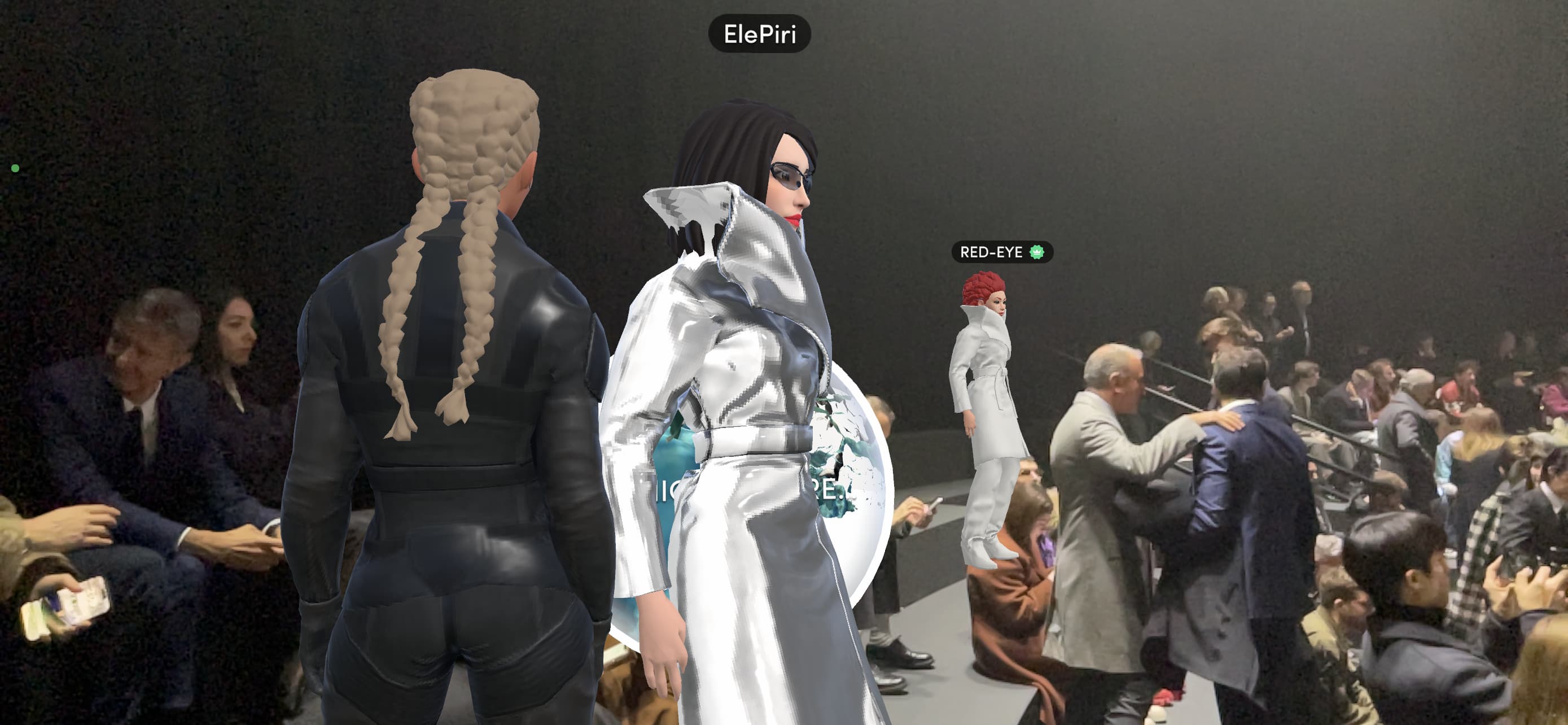RED-EYE team avatars at the GUCCI FW23 venue waiting for the show to start