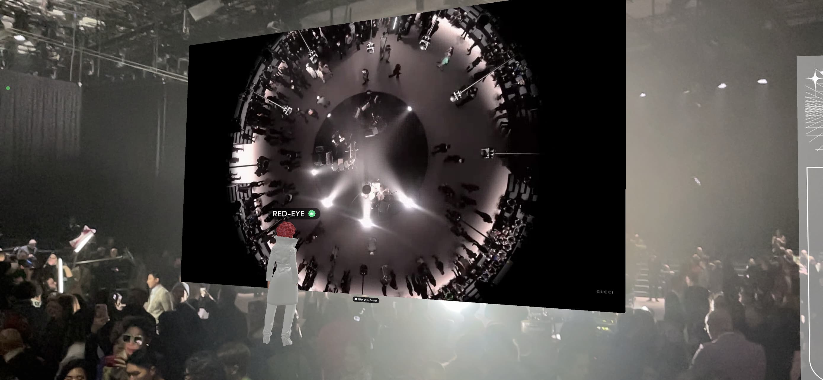 The GUCCI FW23 live stream in Augmente Reality at the GUCCI venue