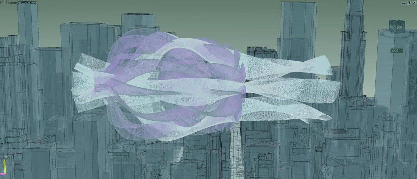 HYBRIDS, still of digital model, artwork by Felice Grodin